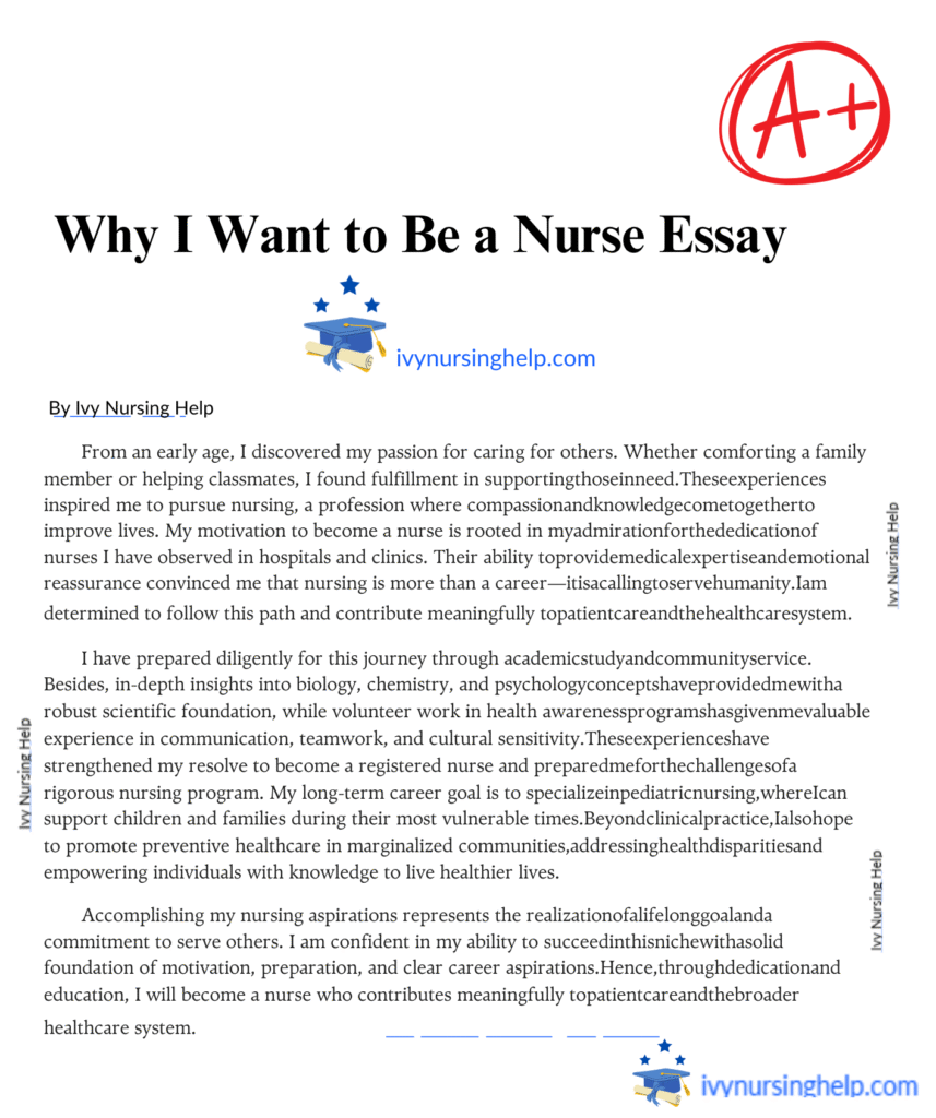 Why I Want to Be a Nurse Essay Examples 
